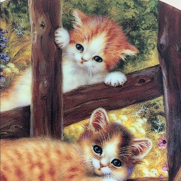 “At the Garden Fence” Cat Collector Plate - Picture 2 of 8